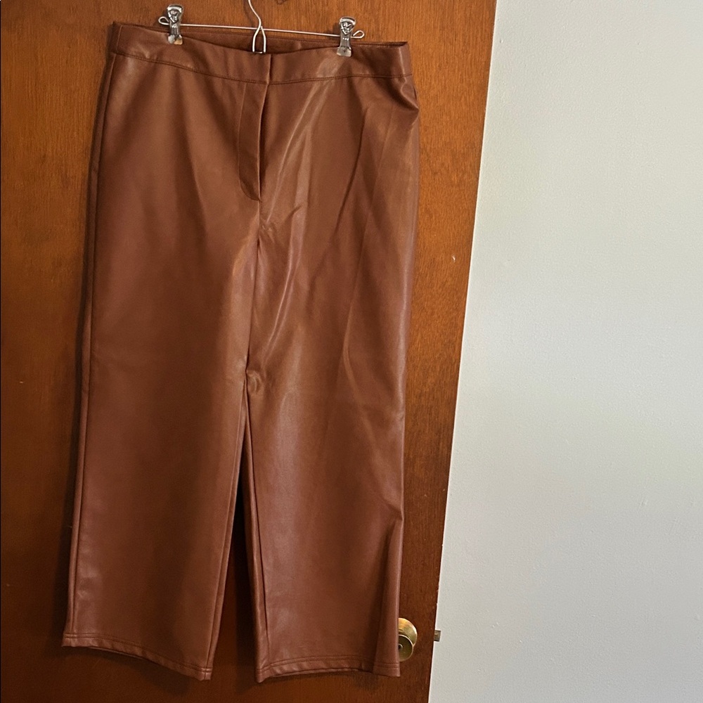 Elegant Brown Leather Pants